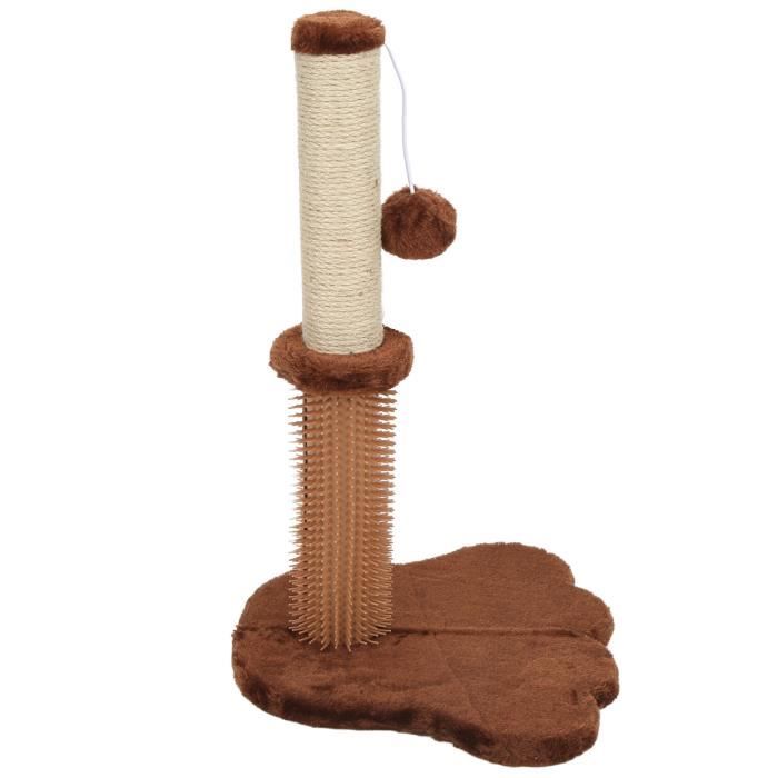 Arbre à Chat PawHut 86 Cm Avec Lit - Poteau En Jute, Plateforme, Balle De Jeu (marron Et Beige)