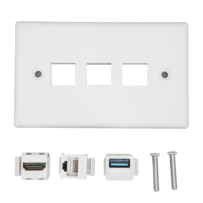 Plaque murale multimédia HD - FDIT - CAT6 - USB 3.0 - 3 ports ...