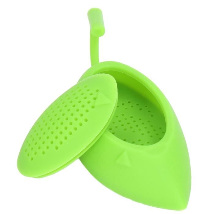 Infuseur à Thé En Silicone Forme Feuille - Filtre à Thé Réutilisable - Résiste Jusqu'à 250°C - Coloris Au Choix - 9