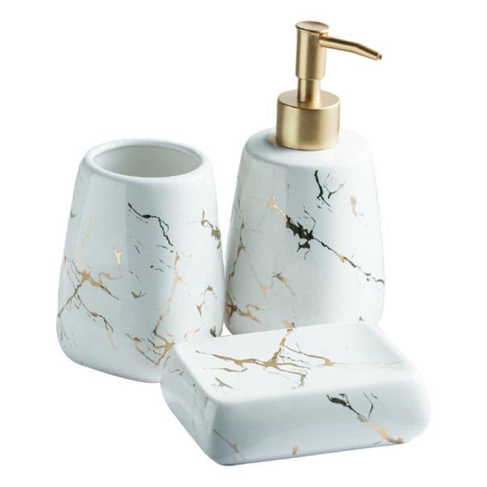 TATAY Lot De 4 Accessoires Salle De Bain Bohol - Tumbler, Distributeur Savon, Porte-Savon, Organiseur