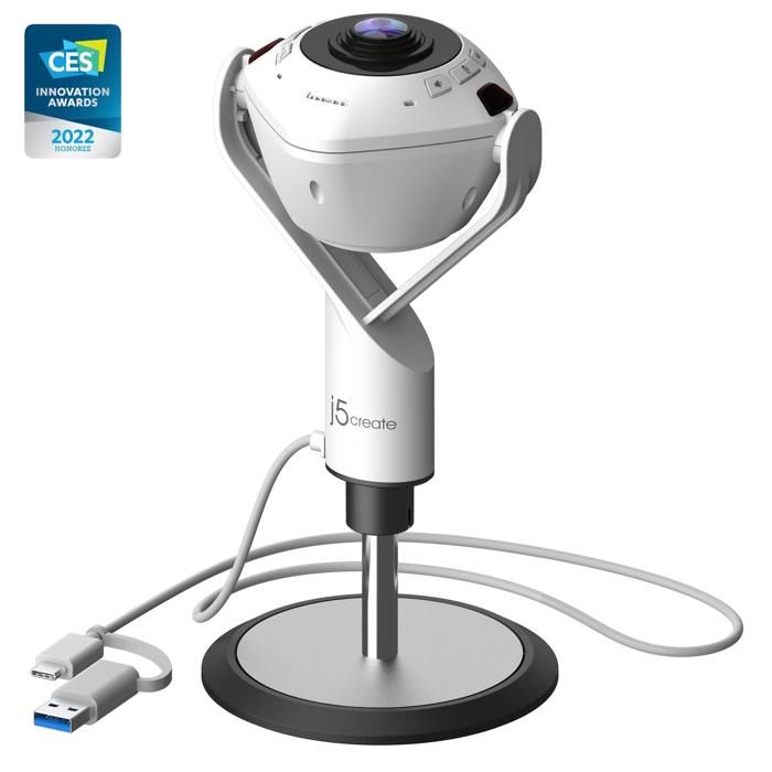 j5create JVU368 N Webcam 360° pilotée par IA avec haut parleur Neuf - vue 2