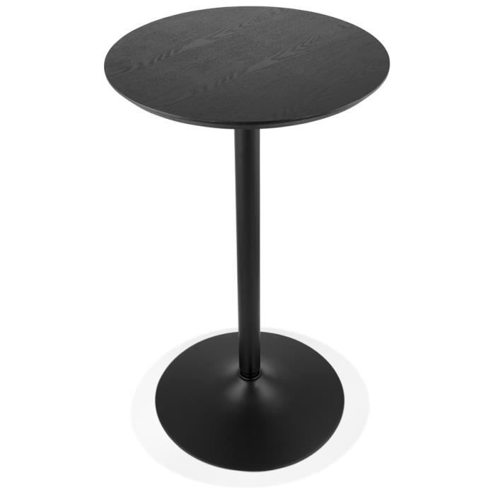 table haute ronde ace en bois et métal noir - dimensions : 60x60x103,5 cm