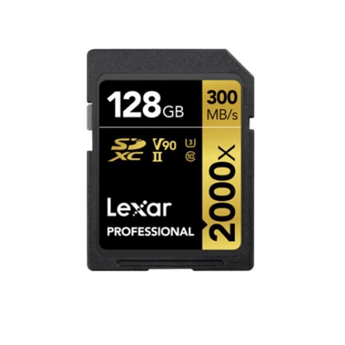 LEXAR Carte SD Professional 2000X 128Go 300 Mo/s