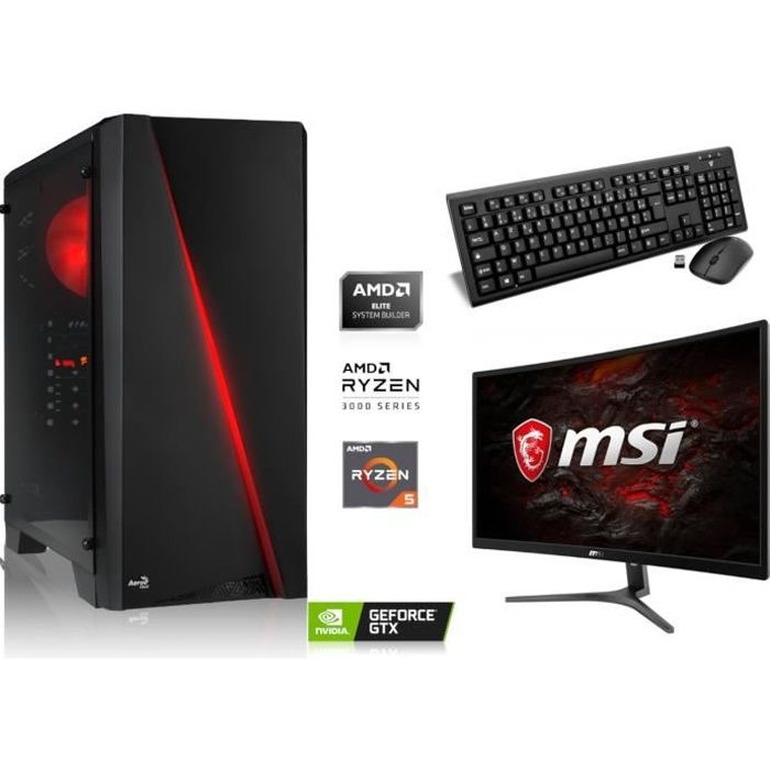 Memory PC système complet Gaming, AMD Ryzen 5 3600 6x 3.6GHz, 16GB DDR4, 4GB GeForce GTX 1050 Ti, 240GB M.2 SSD