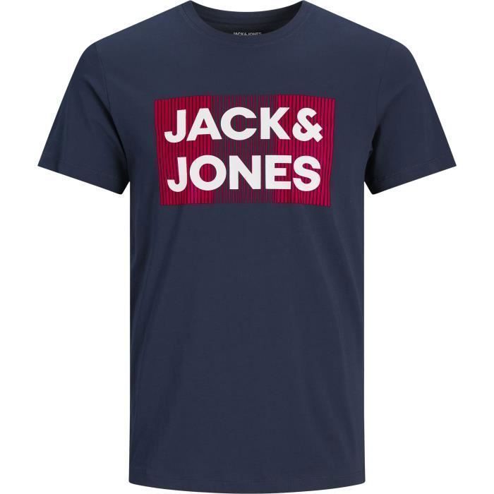 JACK & JONES T-Shirt Bleu Marine Homme Bleu Marine - Cdiscount