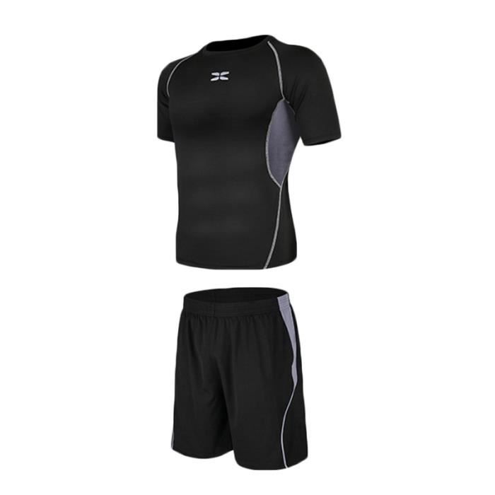 2 Pack Tee Shirt Compression Homme Maillot de Corps Running Sport Baselayer  Manches Longues Gris et Noir Gris - Cdiscount Sport