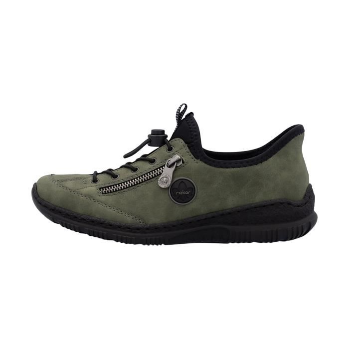 Rieker Basket Basse Rieker Scuba - Vert - Lacets - Compensé - Femme - Confort Exceptionnel
