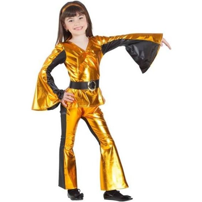 Déguisement robe disco dorée pour enfant