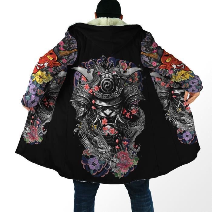 Sweat à Capuche Zippé Homme Femme Motif Viking Mythologie Nordique - Impression 3D Style Tatouage - Polyester, Cadeau Cosplay Médiéval