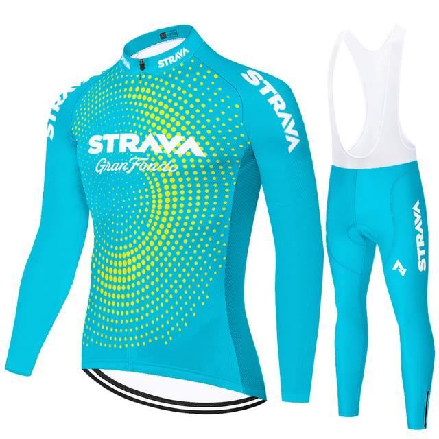 Maillot Cyclisme Santic Homme Manches Longues - Respirant Avec 3 Poches Arrière - 100% Polyester