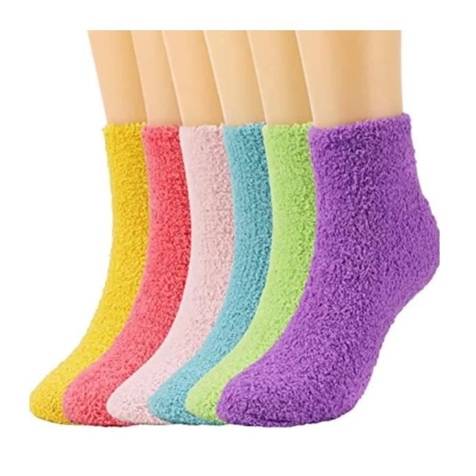 6 paires Chaussette polaire Femme,Chaussette Pilou,Chaussette Femme Hiver  Chaussons Chaussettes pour l'usage quotidien du lit à couleur de l'image -  Cdiscount Prêt-à-Porter