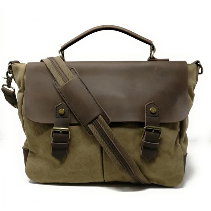 Sac à Main Cartable Elliott Lucca Roma Café – Cuir Marron/beige, Occasion Rare
