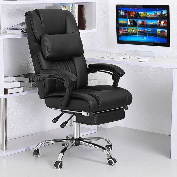 Fauteuil de bureau cuir noir  Achat / Vente pas cher