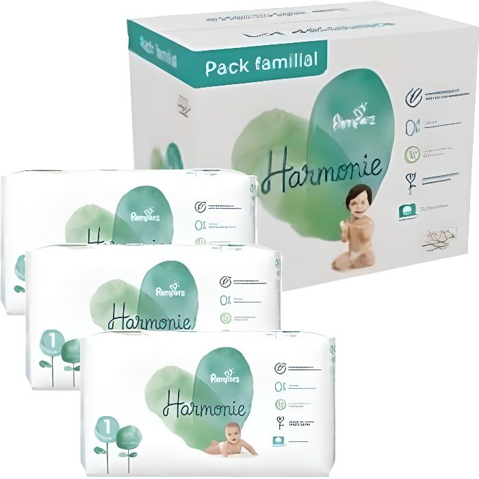 272 Couches Pampers Harmonie taille 1 Cdiscount Puériculture & Eveil bébé