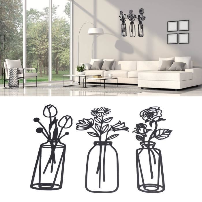 décoration murale en métal en forme de bouquet