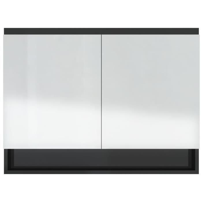 Armoire De Toilette Edge Noir 54x55cm Avec Porte Et Compartiments Ouverts Vicco