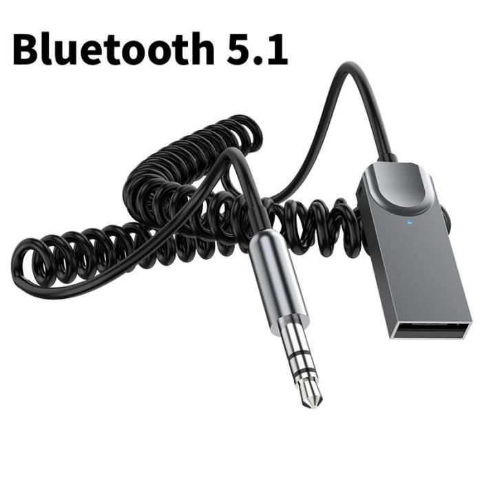 Adaptateur Bluetooth 5.0 Avec Prise Jack 3,5 Mm – Récepteur Audio Pour Voiture, Autonomie 5h