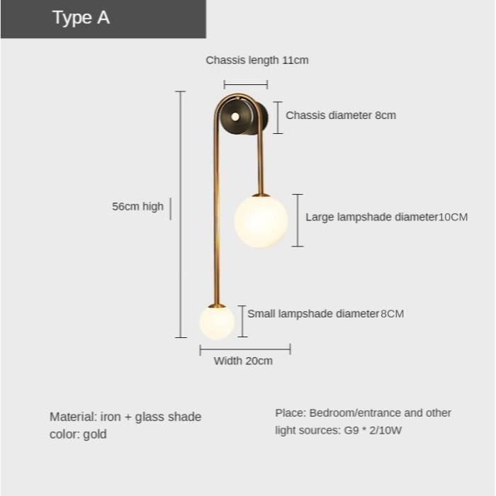 Applique Murale Scandinave En Marbre - Lampe à Poser Avec Douille E27 - 3 Températures De Couleur - Design Minimaliste