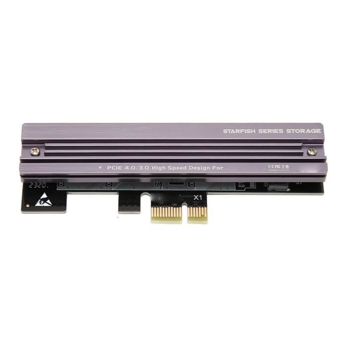 Adaptateur M.2 NVMe SSD vers PCIe – SALUTUYA – PCIe 4.0 – 750 Mo/s – Refroidisseur – Compatible Win/Linux/OS X