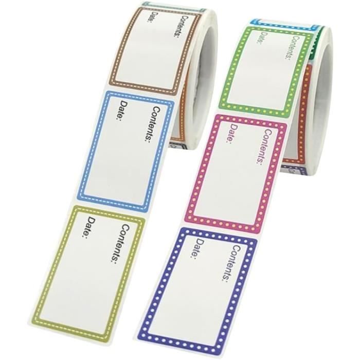 UYVPAER - 240 Étiquettes Autocollantes Congélateur - 4 Couleurs - Résistantes à L'Eau