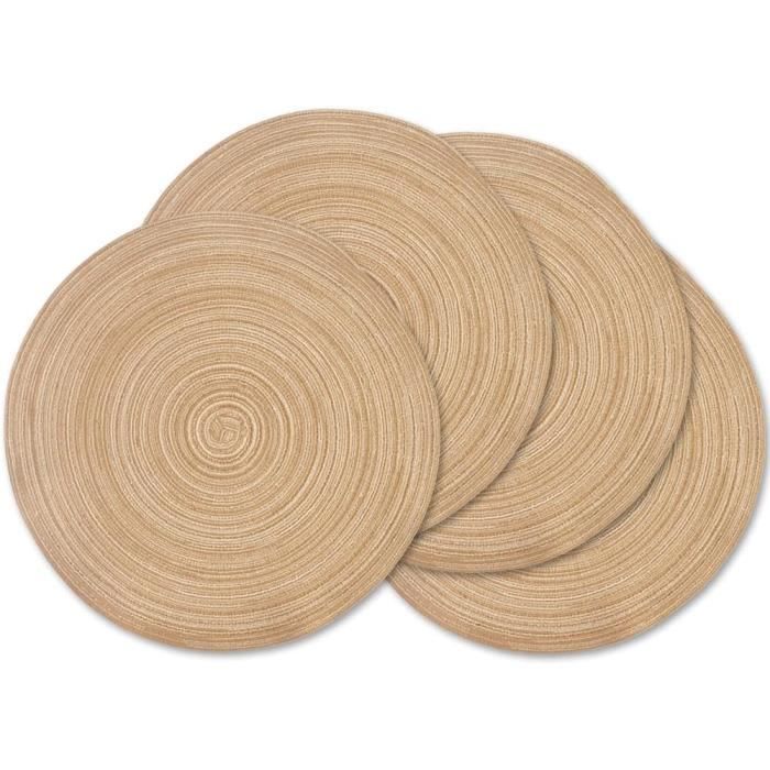 Set de Table Rond Tressé (4 Pièces)