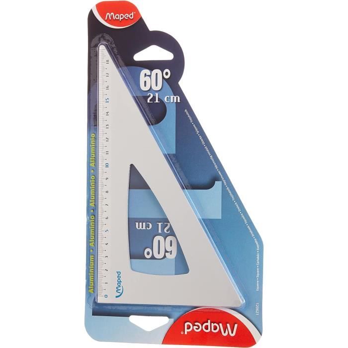 Kit De Traçage Maped Nightfall 4 Pièces - Règle 30cm, équerres 21cm, Rapporteur 180°