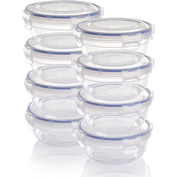 Lot De 2 Bols Tupperware Hermétiques 800ml Et 500ml - Couvercles Bleu Marine - Neuf