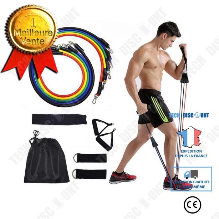 SD08905-CampTeck Latex Bandes de Résistance Tube Élastique Fitness Exercice Yoga Pilâtes Gym