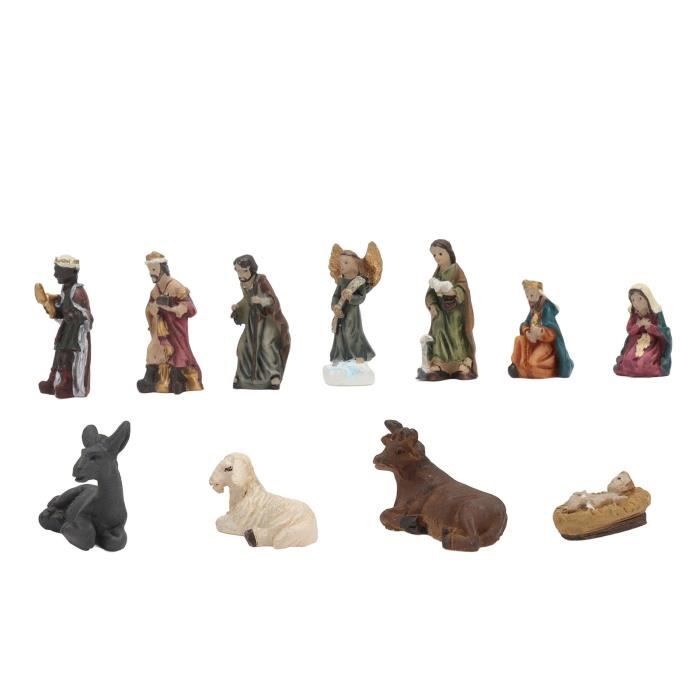 TMISHION Ensembles de Nativité en résine de Noël 11 Pcs Noël Résine Nativité Ensembles Vivid Lifelike Ornement De Noël
