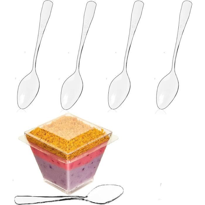 Mini Cuillères Plastique,Cuillère Plastique,Mini Cuillère À Dessert, Cuillères En Plastique Transparent,Petites Cuillère En Pl[H61] - Cdiscount  Maison