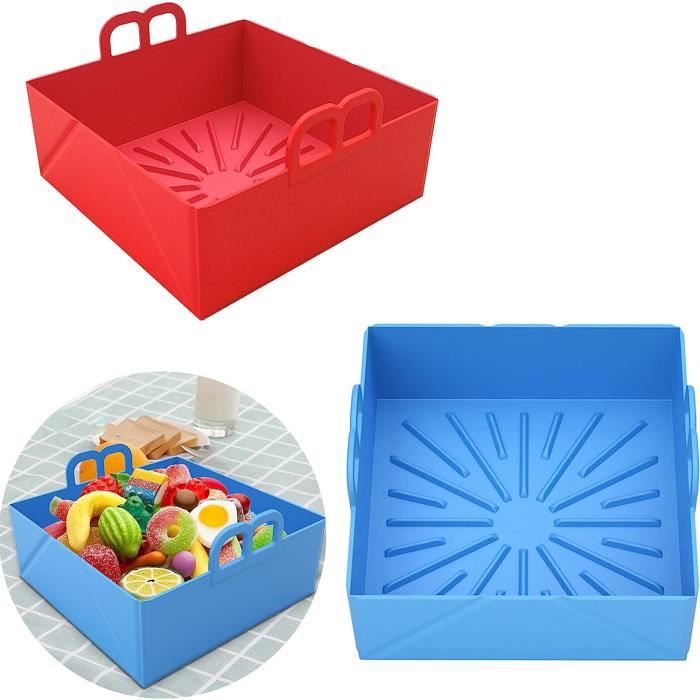 Tapis Silicone Pour Friteuse Air - 2 Pièces Réutilisables - Anti-Adhésif - Lavable Lave-Vaisselle