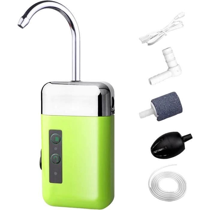 Pompe à Air Aérateur De Pêche USB Rechargeable - Batterie Lithium + Pierre à Bulles