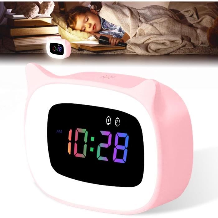 Réveil Numérique, Horloge Digitale USB Rechargeable Réveil Matin avec Veilleuse,Réveil de Voyage