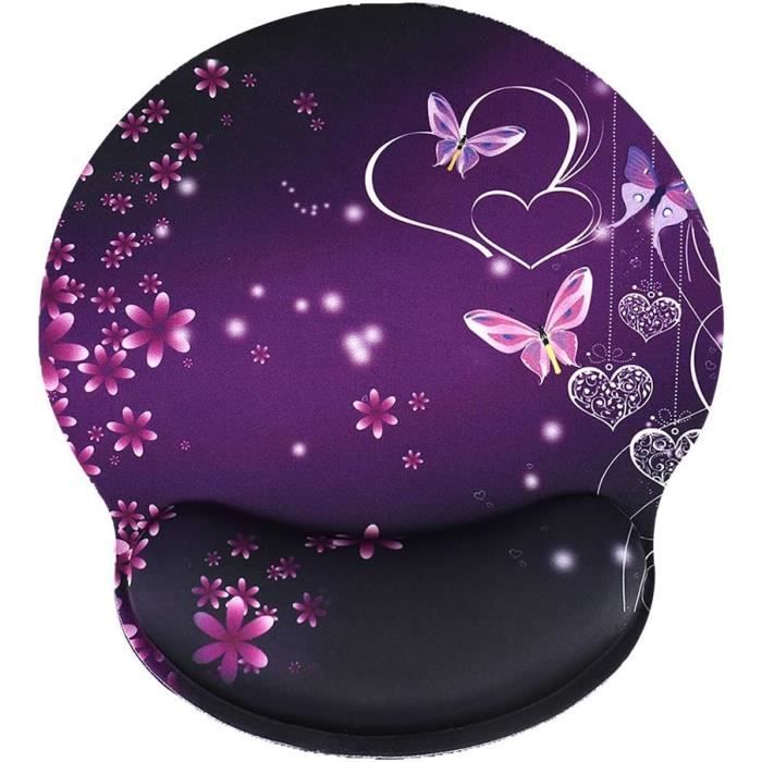 Tapis De Souris Ergonomique Haut De Gamme Avec Support Gel Au Poignet, Noir | Tapis De Souris