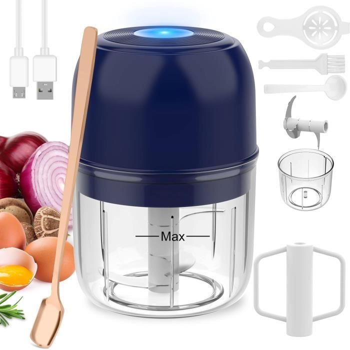 Hachoir à Légumes 4 En 1 Sans Fil - Rechargeable, Idéal Pour Couper En Dés, Mixer, éplucher