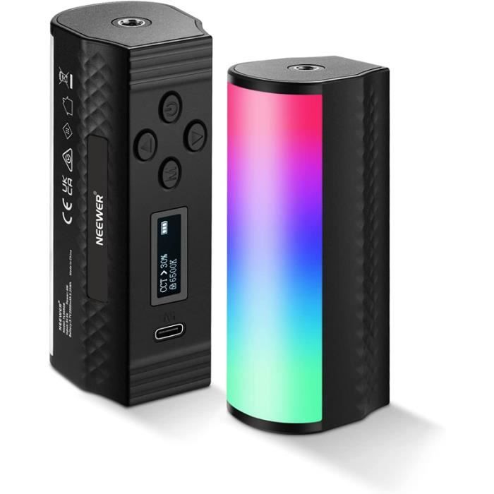 NEEWER Bâton Lumineux Magnétique Portatif,360°Full RGB Mini LED Video Light Stick avec Batterie Rechargeable 2500mAh,2500-8500K