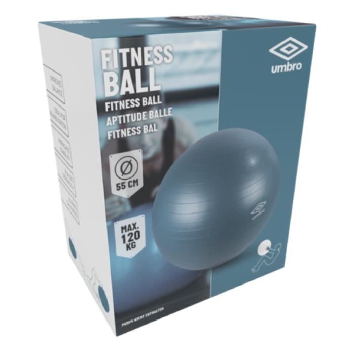 Ballon de gymnastique pour fitness, pilates, yoga, ballon suisse Umbro D55 cm - Bleu