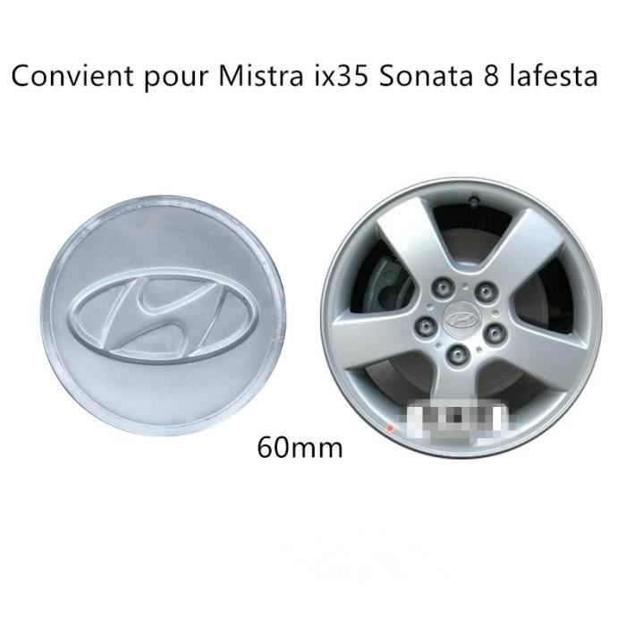 Lot de 4 centre de roue cache moyeu Remplacement pour Hyundai 60mm Argent
