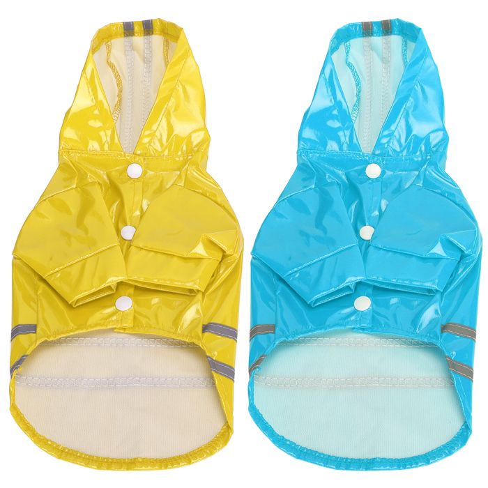 Comparer les prix de Imperméable pour chiens réfléchissant V GEBY - Jaune Bleu - Polyester + revêtement imperméable PU (S)