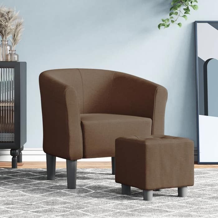 vidaXL Fauteuil Cabriolet avec Repose-pied Chaise avec Accoudoirs Canapé avec Dossier Siège Rembourré Salon Chambre 356435
