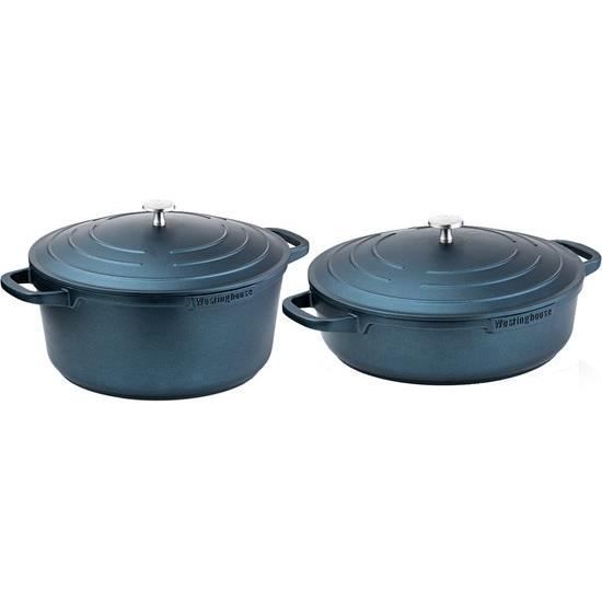 westinghouse - série performance - casserole 28 cm + poele 28 cm - bleu