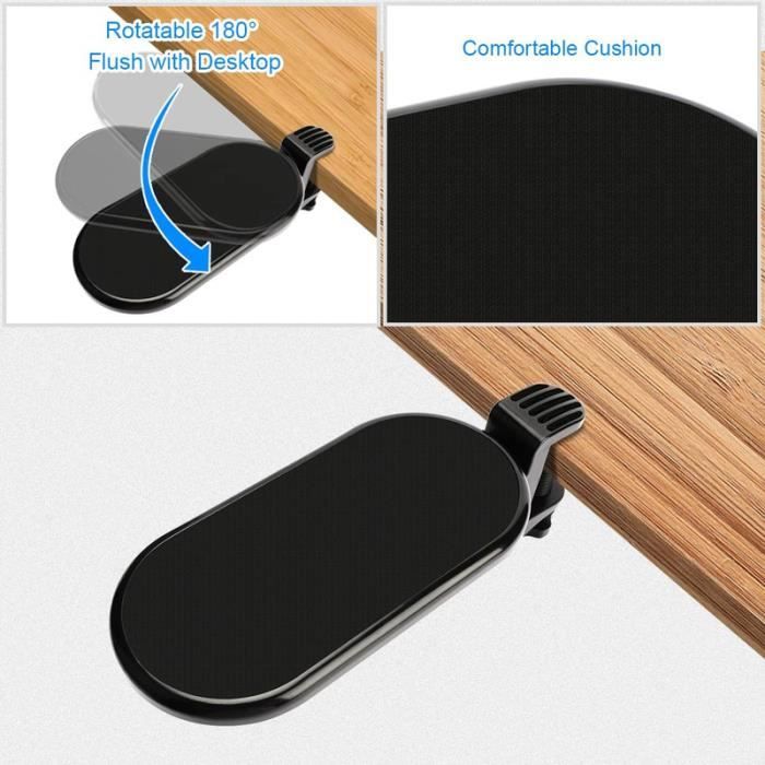 Accoudoir Amovible Pour Bureau - Support Bras Réglable 180°, Coussin Silicone, Installation Facile - 5