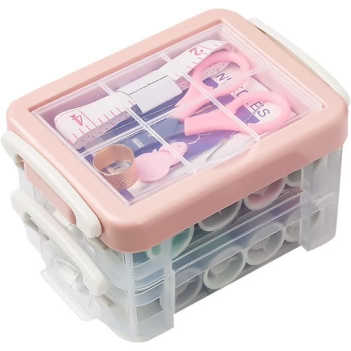 Kit De Couture En Bois MKNZOME - 110+ Pièces - Ciseaux, Fils, Aiguilles, Dé - Pour Débutants, Voyage, Réparation