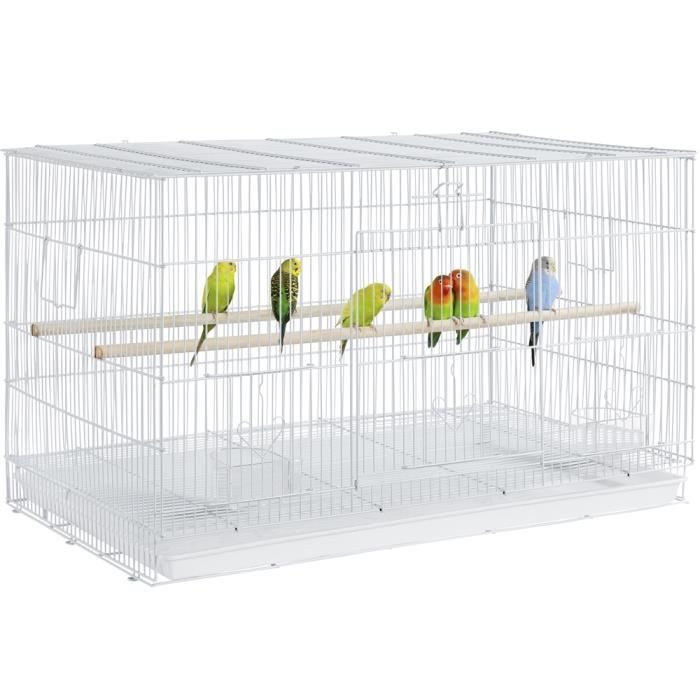 Meilleurs prix pour Yaheetech Grande Cage à Oiseaux empilable avec perchoirs pour perroquets, perruches et Autres Oiseaux 77,5 x 46 x 46,5 cm Blanche