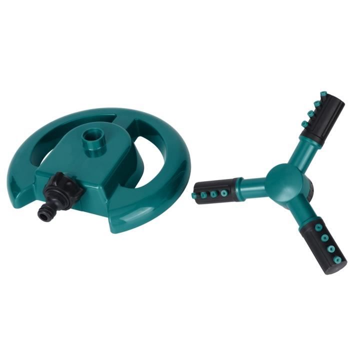 Arroseur Trépied 360° Réglable - Pour Pelouse, Jardin - Hauteur 52 Cm, Buse Incluse - Acier Inox Et Plastique