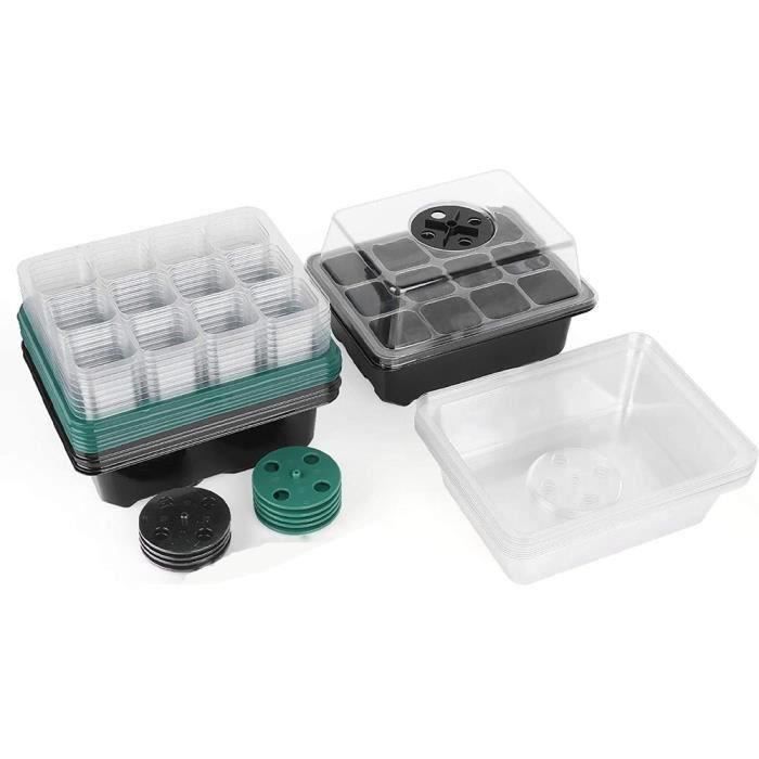 6 Plateaux De Germination Vert – 29,4x23,5x3,5 Cm, Plastique Réutilisable, Pour Semis Et Jardinage