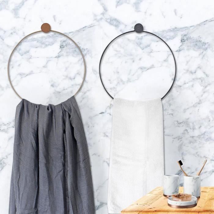 Porte-Serviettes de Salle de Bain sans Perçage Anneau Porte Serviettes