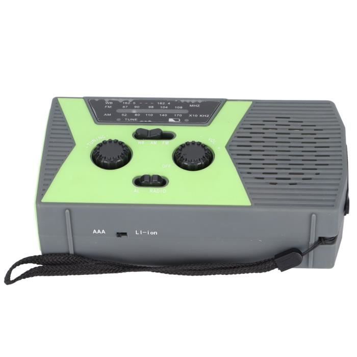 IRonsnow Radio Urgence NOAA/SOLAIRE - 5000mAh, Lampe SOS, Chargeur Téléphone, Pour Camping