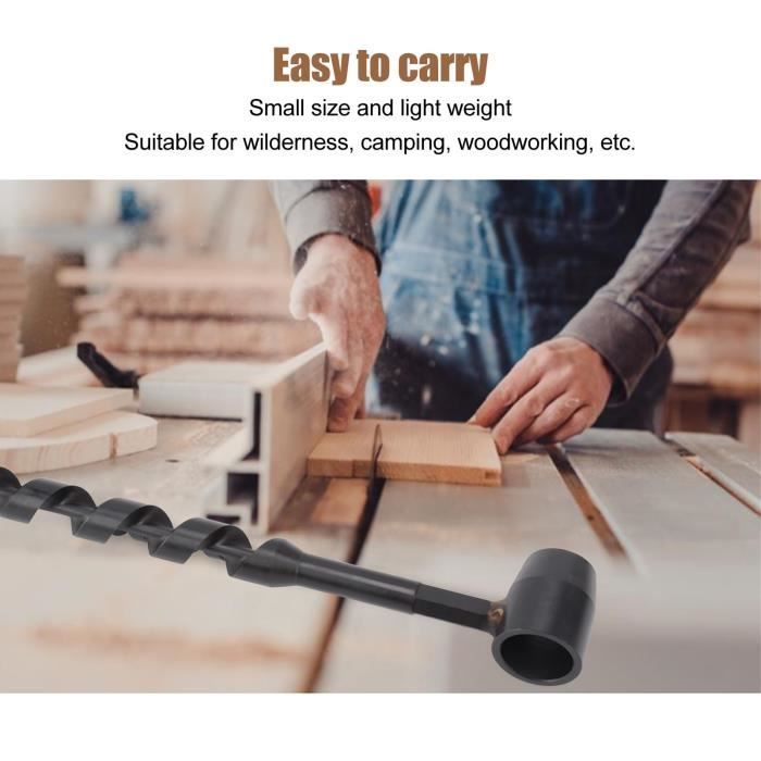 Perceuse Manuelle Pour Bois Multifonction - Tarière Survie Avec Bâton En Bois 0.71-7.89IN
