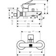 Mitigeur mécanique de baignoire Talis E - HANSGROHE - Chromé - Fixe - Mural - Laiton-1